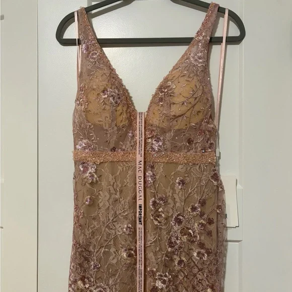 Mac Duggal 67481 Floral Embellished Sleeveless Plunge Gown Sz 6 NWT - Picture 10 of 16